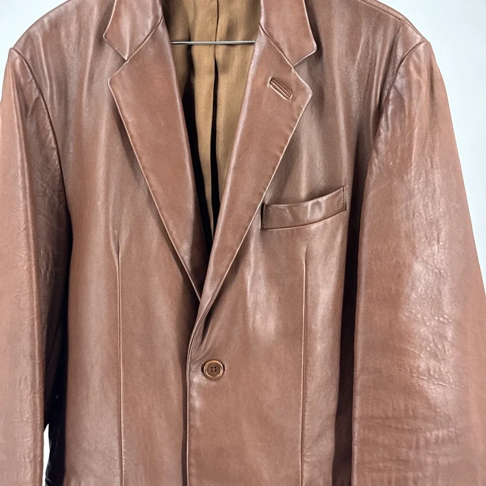 Vintage Banana Republic Leather Blazer Size 40R Brown